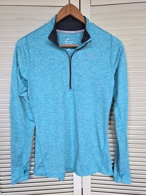 Nike Women's Dri-Fit Teal Quarter-Zip Performance Pullover Size Small